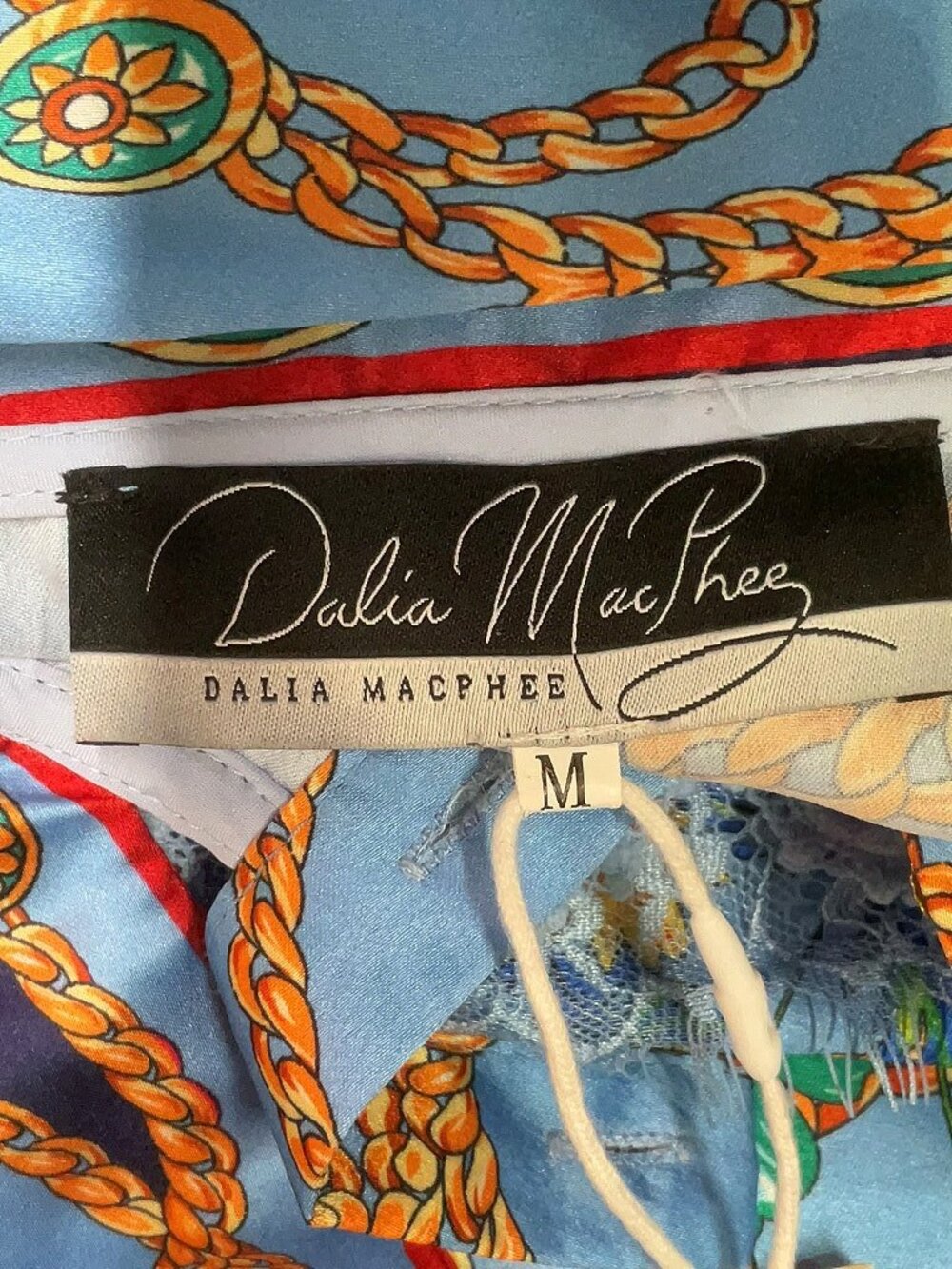 NWT Dalia Macphee light blue pleat floral dress, size Medium - Picture 6 of 7